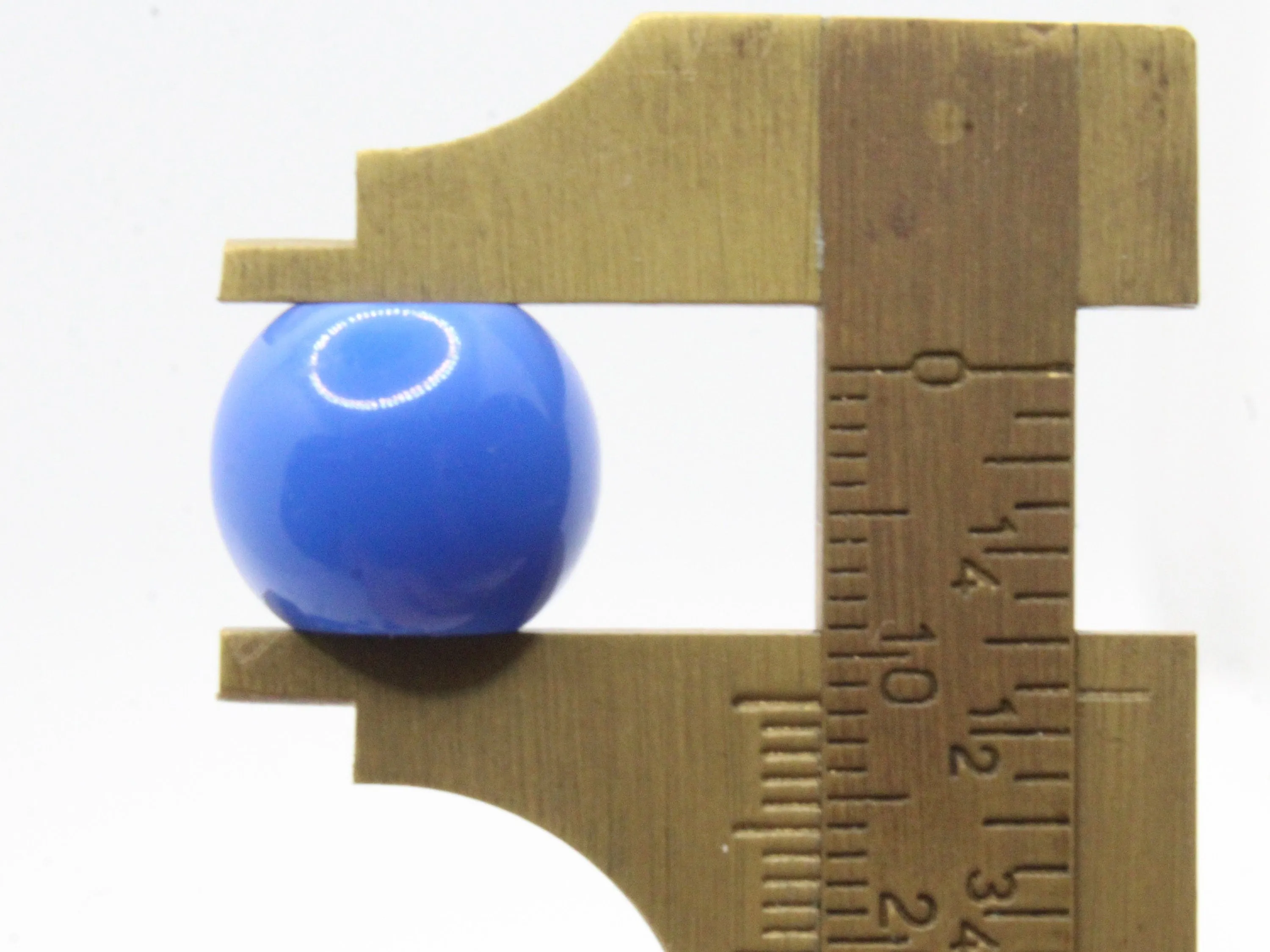 30 14mm Denim Blue Large Hole Round Plastic Beads