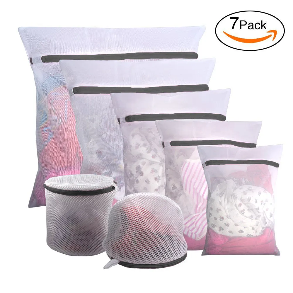 7Pcs Mesh Laundry Bags with Premium-Black