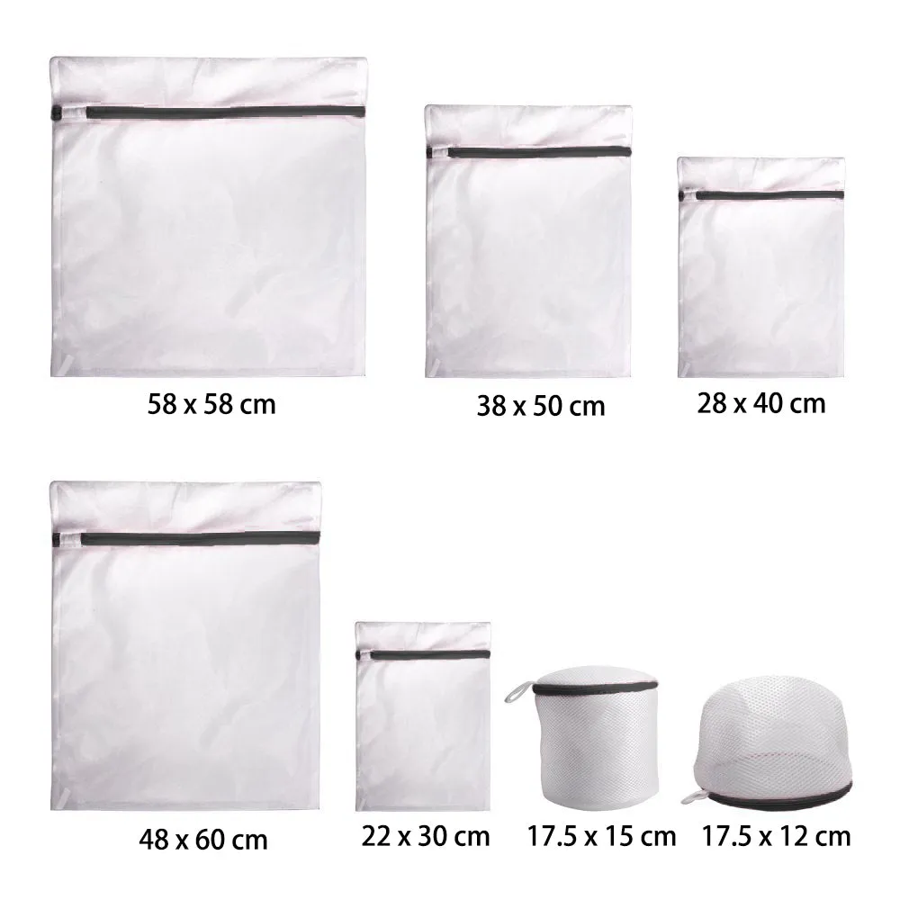 7Pcs Mesh Laundry Bags with Premium-Black