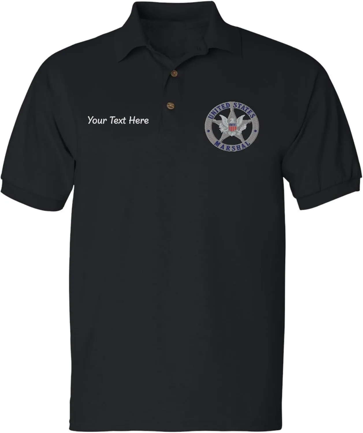 ALLNTRENDS Men's Polo T Shirt U.S Marshals Embroidered USA Service Shirt