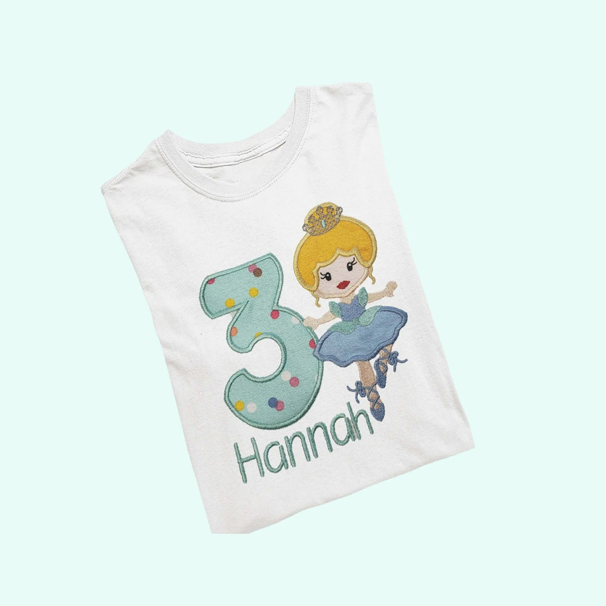 Ballerina t shirt for girls  , Girls Personalize embroidered ballerina birthday shirt, Girls shirts, Personalized Toddler shirt