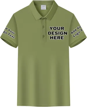 Custom Polo Shirt for Men, Personalize Golf Polo Shirt with Text and Logo