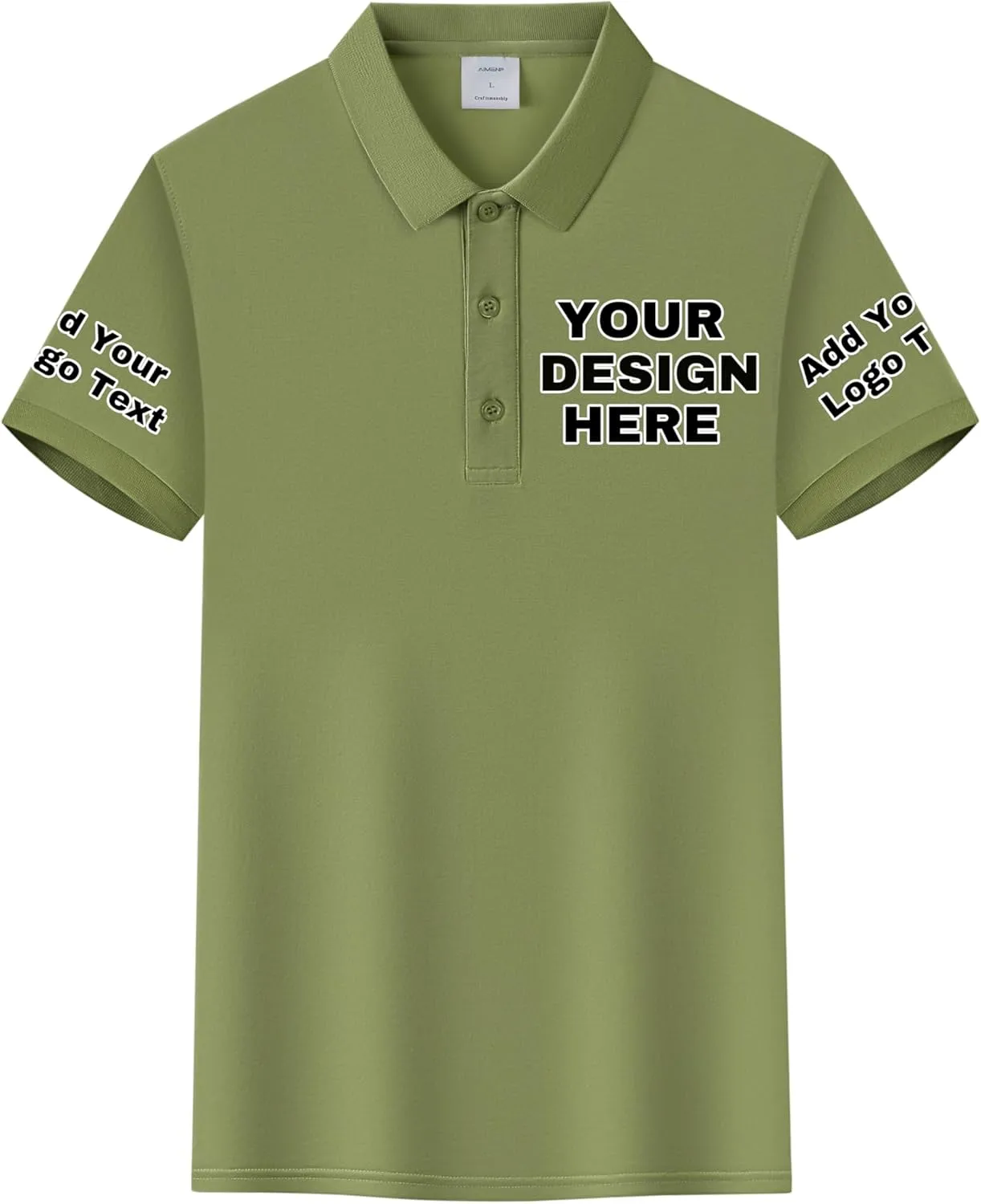 Custom Polo Shirt for Men, Personalize Golf Polo Shirt with Text and Logo