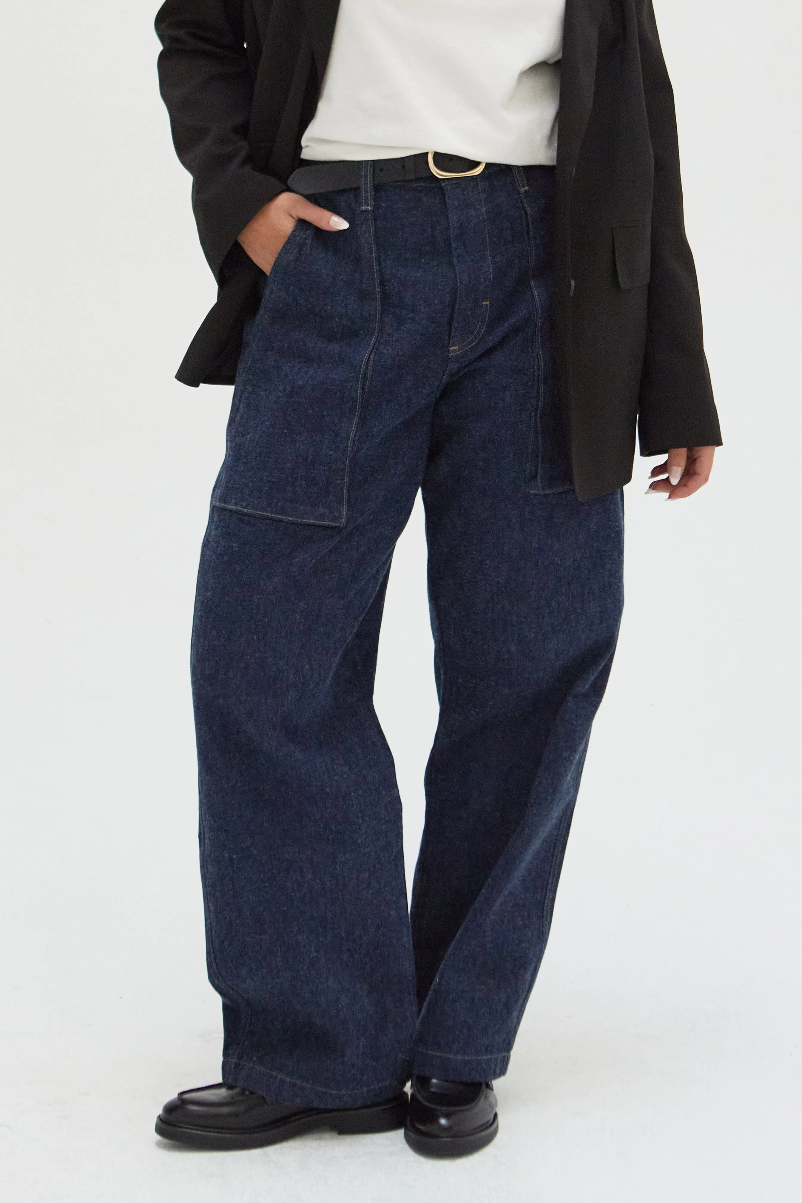 Easton Wide Leg Mid Rise Jean Timbers