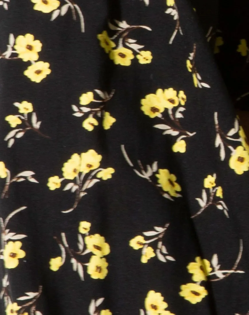 Irene Top in Buttercup Yellow and Black