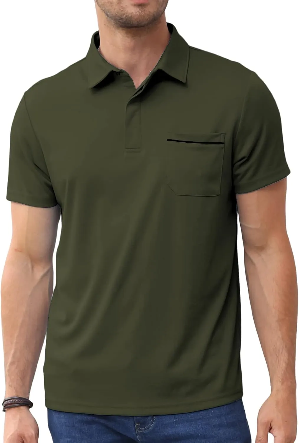 Lexiart Mens Athletic Golf Polo Shirts - Short Sleeve Workout Polos Quick Dry T-Shirt
