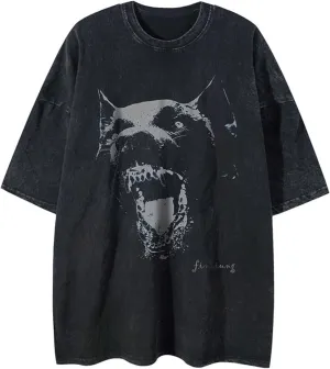 Men's Graphic Oversize Shirt Unisex Streetwear Casual Tunic Tops Loose Harajuku Aesthetic Tee Shirt