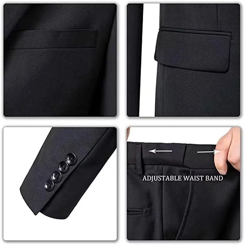 Men's Suit 3 Pieces Slim Fit Wedding Suit for Men Formal Prom Tuxedo Bussiness Suit Jacket Vest Pants with Tie