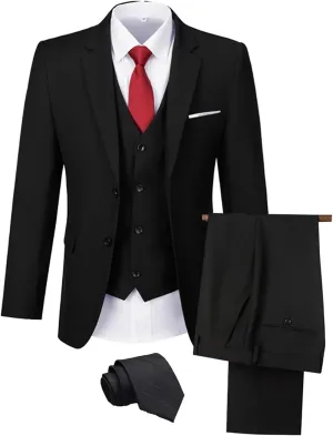 Men's Suit 3 Pieces Slim Fit Wedding Suit for Men Formal Prom Tuxedo Bussiness Suit Jacket Vest Pants with Tie