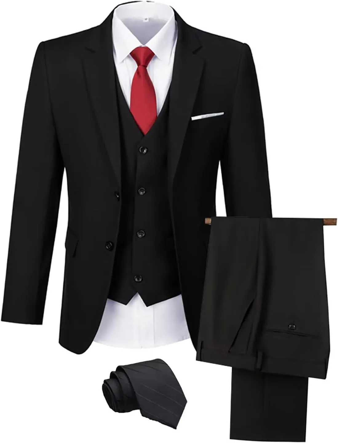 Men's Suit 3 Pieces Slim Fit Wedding Suit for Men Formal Prom Tuxedo Bussiness Suit Jacket Vest Pants with Tie