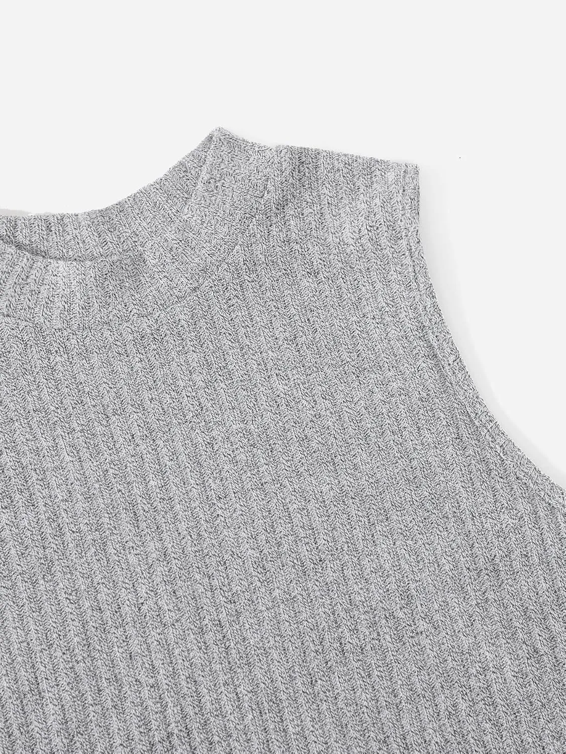 Milumia Women's 2 Pack Rib Knitted Tank Top Mock Neck Sleeveless Basic Tops