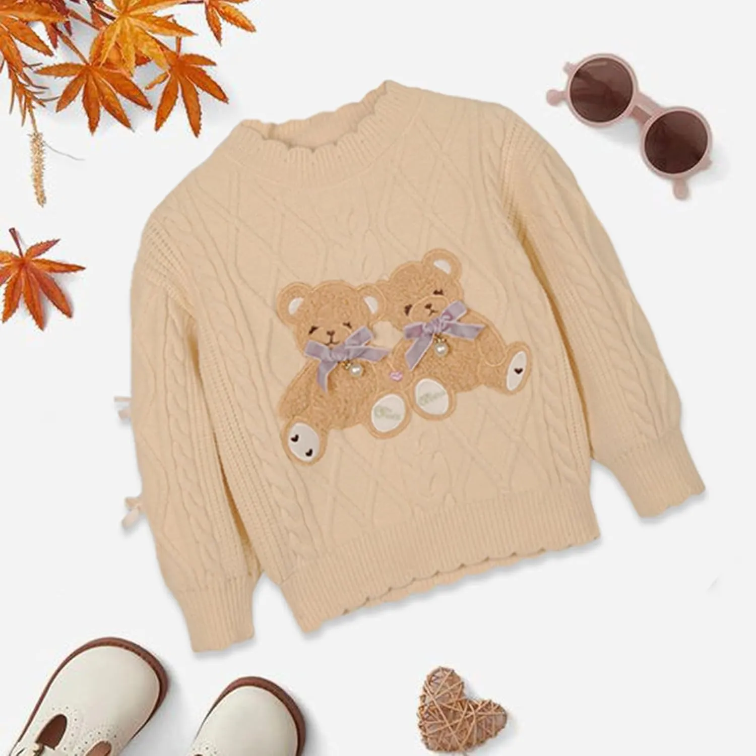 Mumetaz Toddler Baby Girl Sweaters Long Sleeve Crewneck Warm Pullover Knit Sweater Fall Winter Baby Girl Clothes