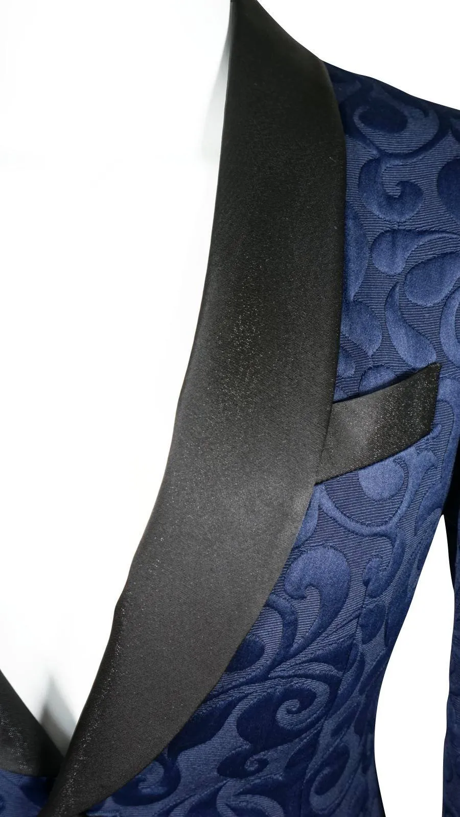 Navy Blue & Black Paisley Dinner Jacket