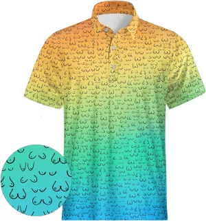 Polo Shirts for Men Moisture Wicking Fun Printed Short Sleeve Performance Mens Golf Shirts Quick Dry