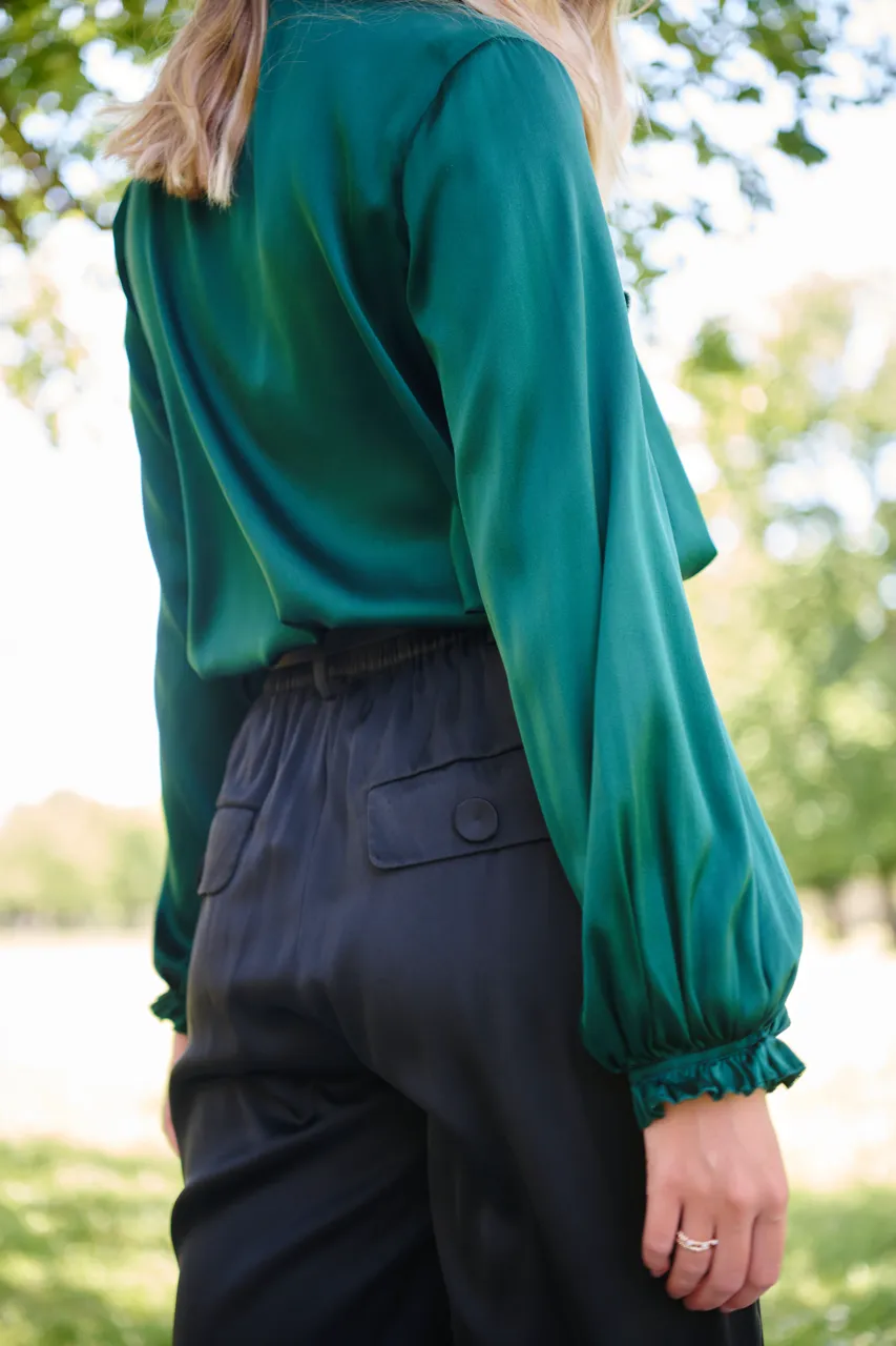 Silk Chantal Pants in Black