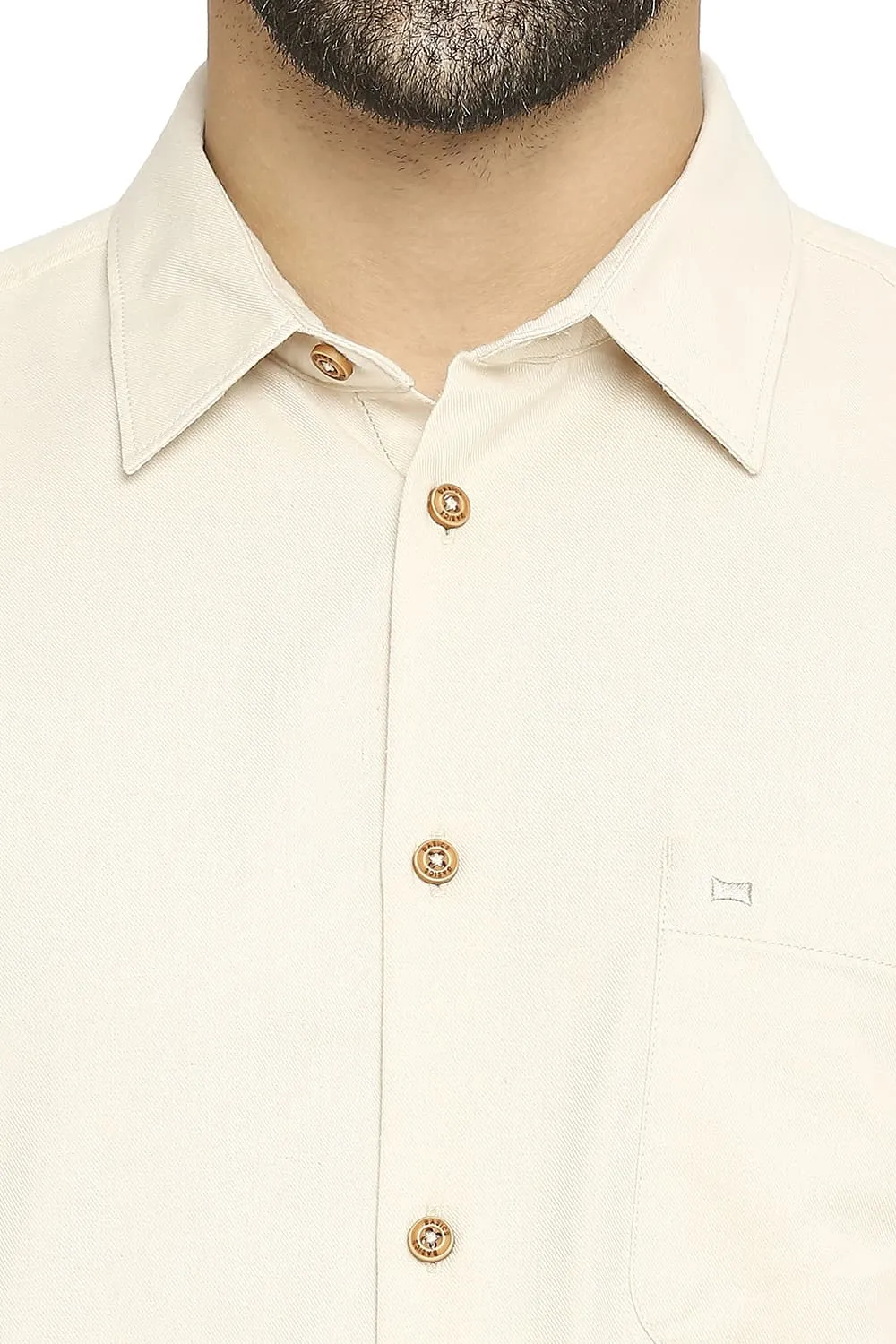 Slim Fit Polyester Cotton Lyocell Twill Shirt