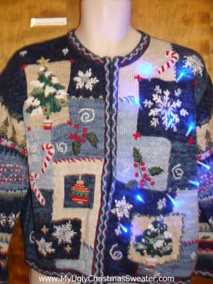 Snowflake Convention Light Up Ugly Christmas Jumper