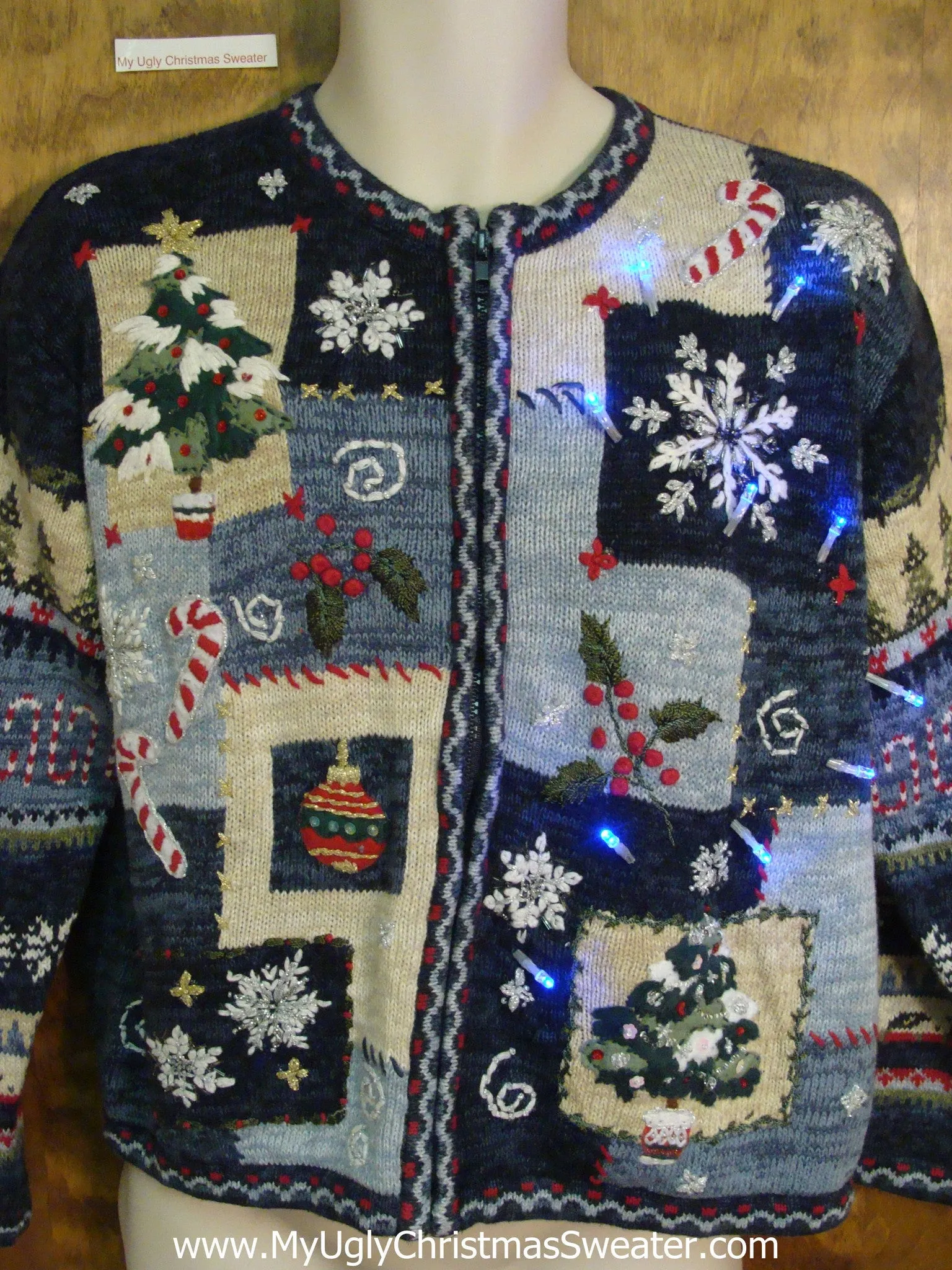 Snowflake Convention Light Up Ugly Christmas Jumper