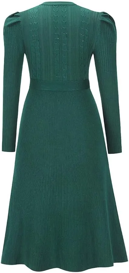 Women's Fall Dresses Long Sleeve Velvet Formal Maxi Dress with Belt Casual Cocktail Wedding Guest Party Long Dress