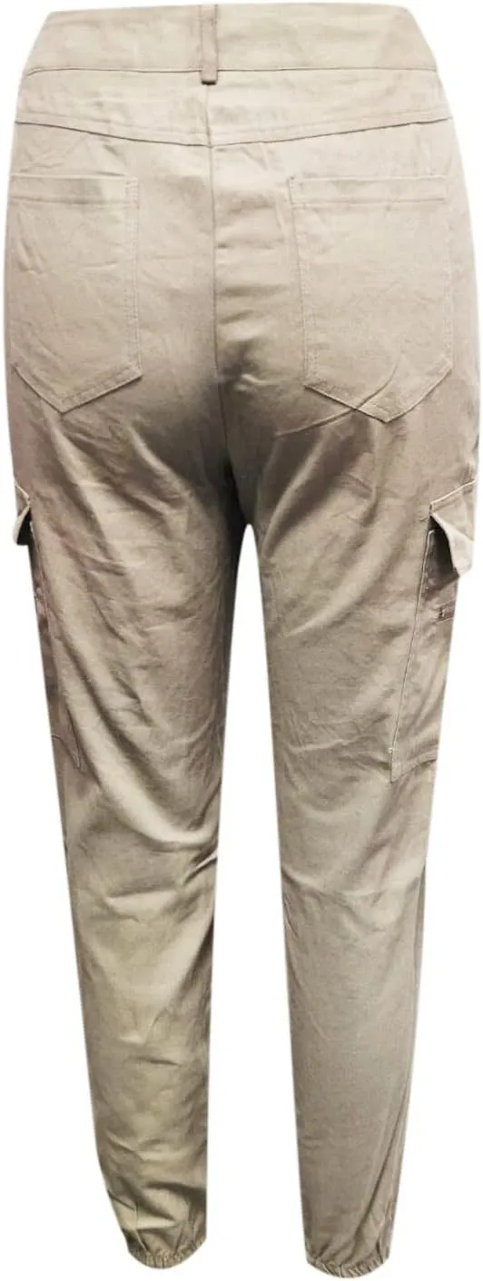Women's Stretchy Tactical Cargo Pants High Waisted Casual Joggers Plus Size Skinny Trousers Cargo Pants with 6 Pockets