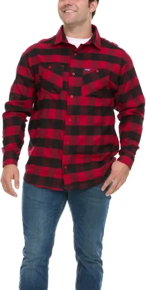 Wrangler Big and Tall Flannel Shirt for Men  Mens Button Down Plaid Shirt