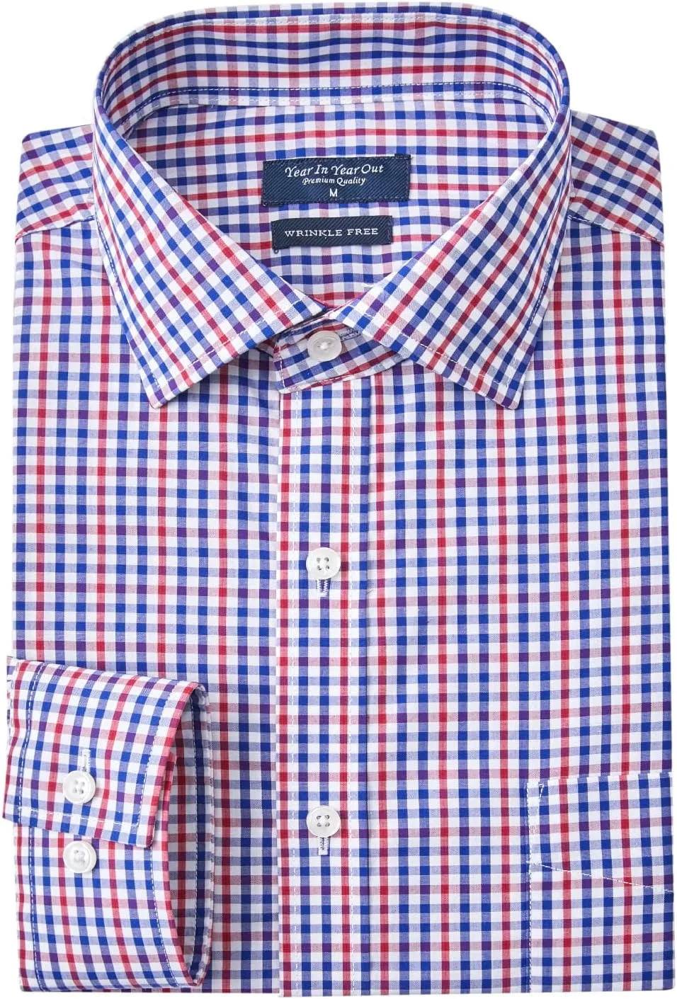Year In Year Out Wrinkle Free Dress Shirt for Men Regular Fit Long Sleeve Wrinkle Resistant Shirt