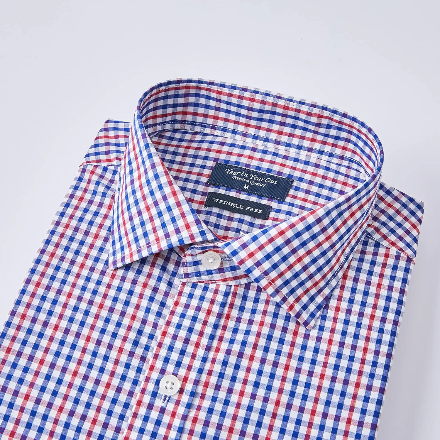 Year In Year Out Wrinkle Free Dress Shirt for Men Regular Fit Long Sleeve Wrinkle Resistant Shirt
