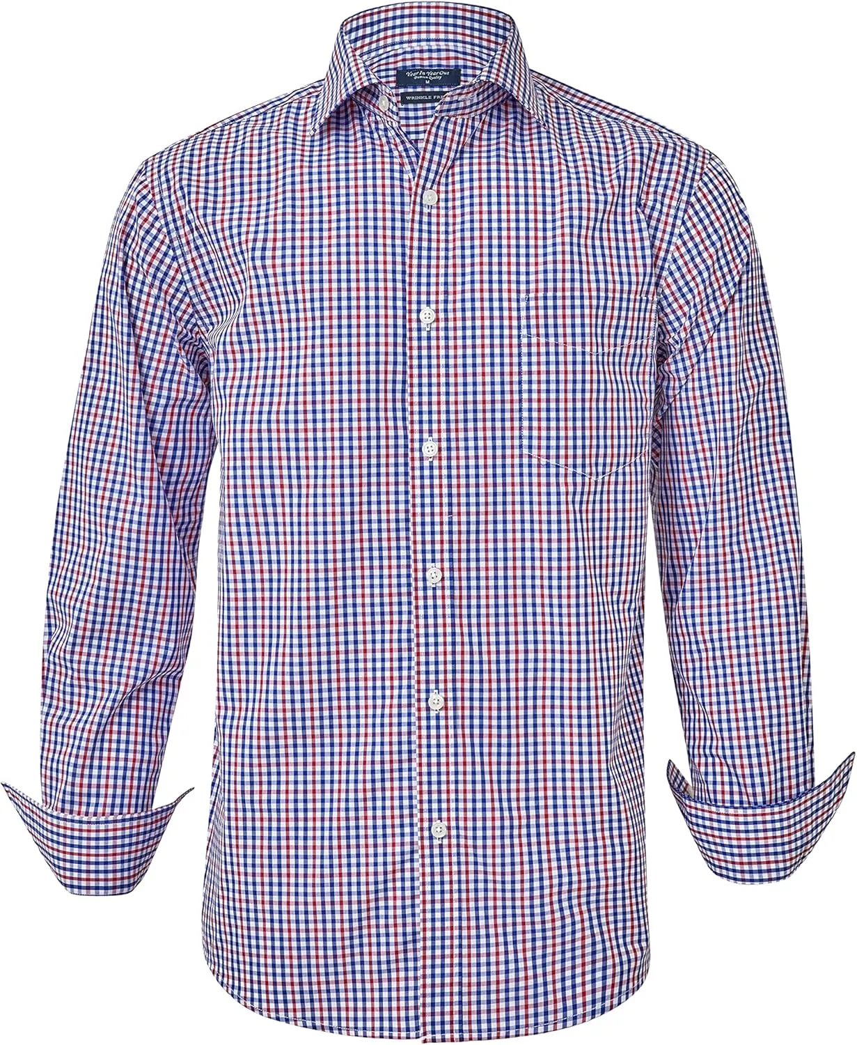 Year In Year Out Wrinkle Free Dress Shirt for Men Regular Fit Long Sleeve Wrinkle Resistant Shirt