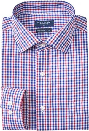 Year In Year Out Wrinkle Free Dress Shirt for Men Regular Fit Long Sleeve Wrinkle Resistant Shirt